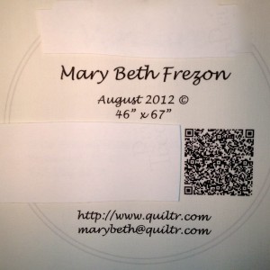 QR Codes and Quilt Label