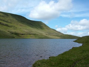 This is Llyn y Fan Fawr and Fan Foel in the background. © Copyright Aaron Jones and licensed for reuse under this Creative Commons Licence